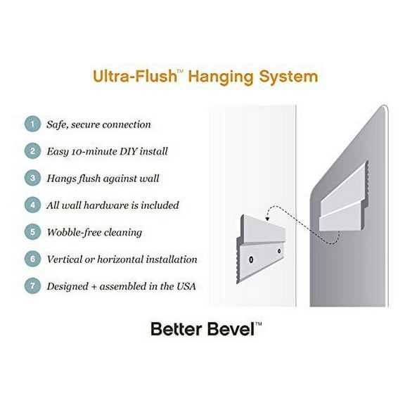 Better Bevel 24" x 36" Frameless Contemporary Oval Mirror | 1" Beveled Edge | Bathroom Wall Mirror