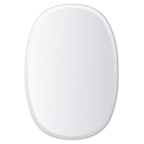 Better Bevel 24" x 36" Frameless Oblong Oval Mirror | 1" Beveled Edge | Bathroom Wall Mirror