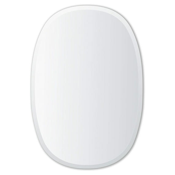 Better Bevel 24" x 36" Frameless Oblong Oval Mirror | 1" Beveled Edge | Bathroom Wall Mirror