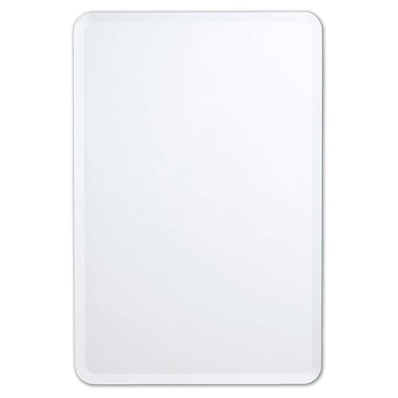 Better Bevel 24" x 36" Frameless Rounded Corner Rectangle Mirror | 1" Beveled Edge | Bathroom Wall Mirror