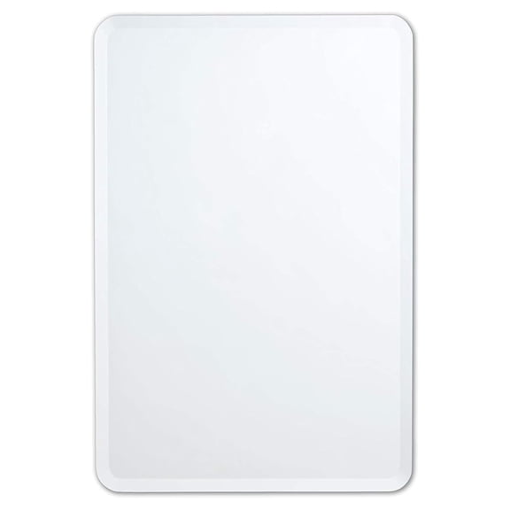 Better Bevel 24" x 36" Frameless Rounded Corner Rectangle Mirror | 1" Beveled Edge | Bathroom Wall Mirror