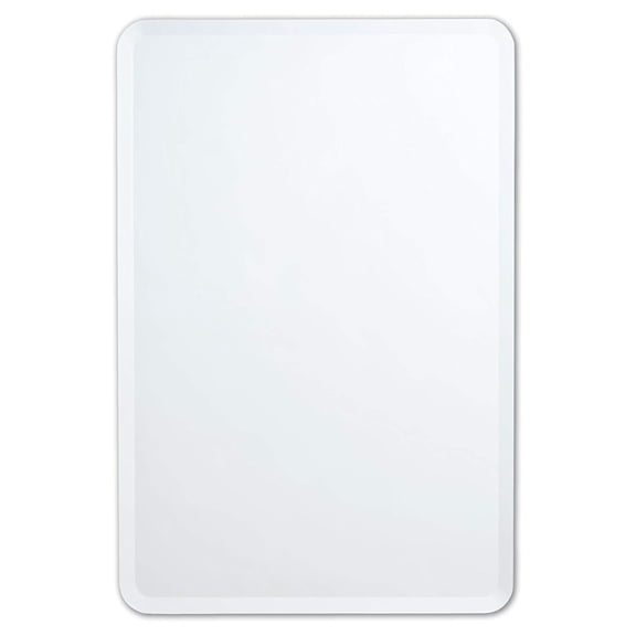 Better Bevel 24" x 36" Frameless Rounded Corner Rectangle Mirror | 1" Beveled Edge | Bathroom Wall Mirror