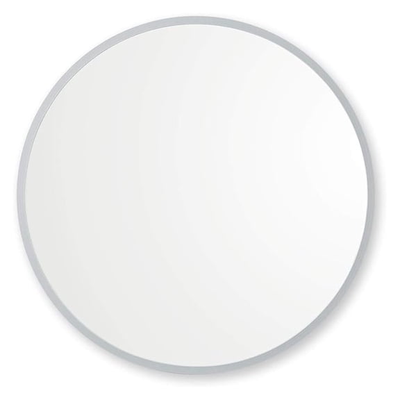 Better Bevel 30 x 30 Grey Rubber Framed Mirror | Round Bathroom Wall Mirror