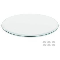 Better Bevel 36" Inch Round Glass Table Top | Tempered Glass Protector | Anti-Slip Pads/Bumpers | Coffee, Dining Table