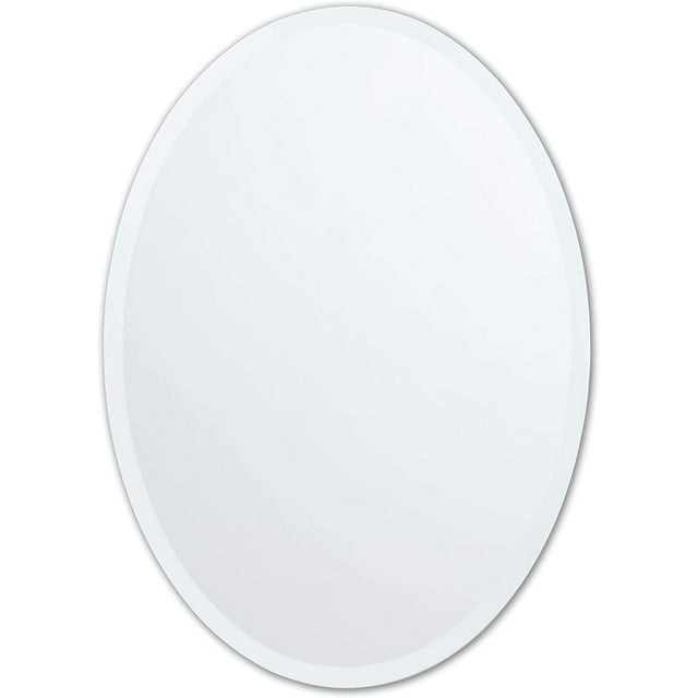 Better Bevel Frameless Oval Mirror, 20" x 27" Bathroom Wall Mirror w