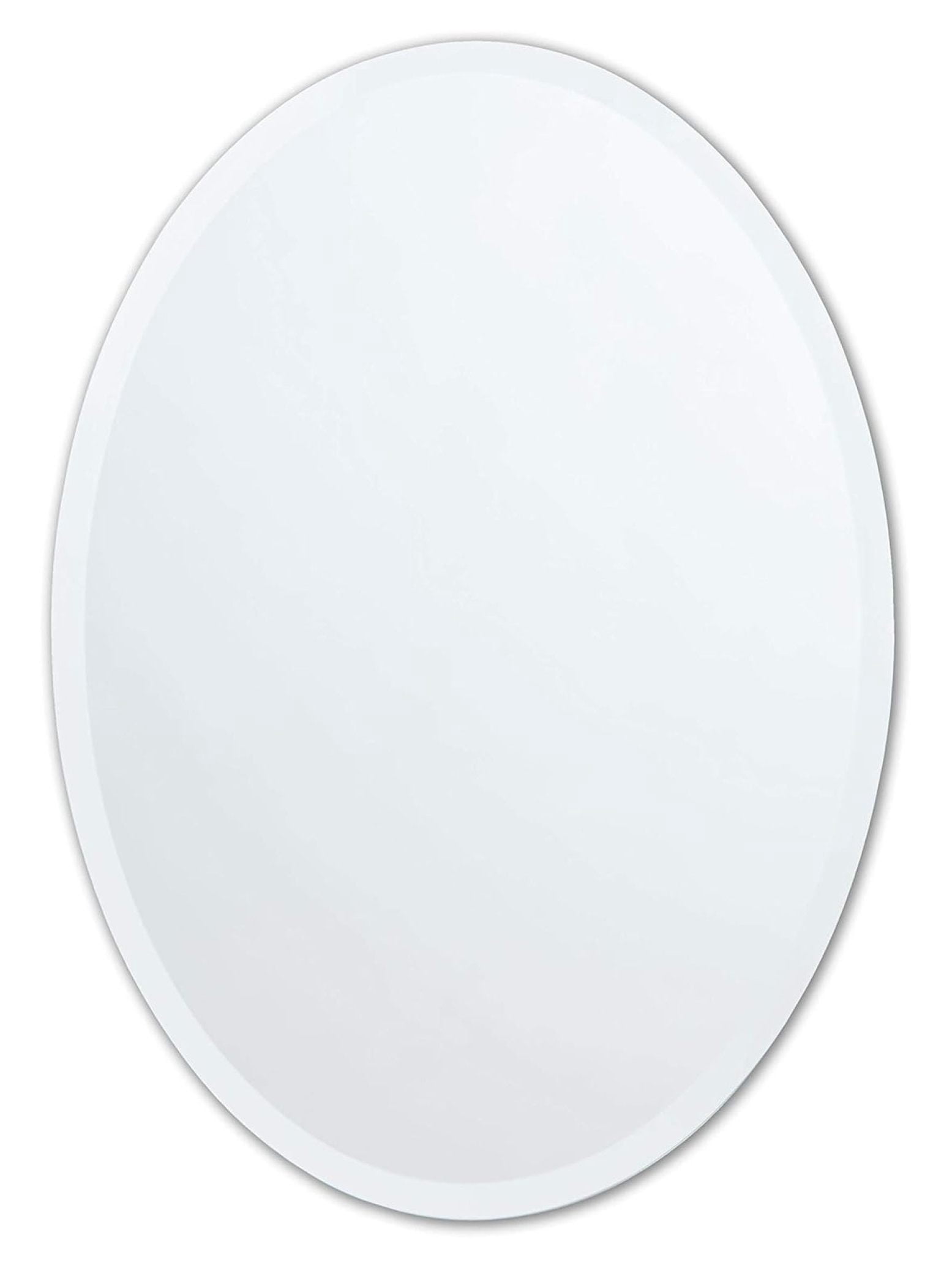 Better Bevel Frameless Oval Mirror, 22" x 28" Bathroom Wall Mirror w/Beveled Edge