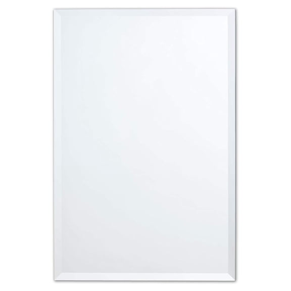 Better Bevel Frameless Rectangle Mirror, 20" x 30" Bathroom Wall Mirror w/Beveled Edge