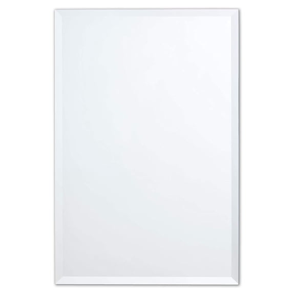 Better Bevel Frameless Rectangle Mirror | 24" x 30" Bathroom Wall Mirror w/Beveled Edge | Ultra-Flush Hanging System (Horizontal or Vertical)