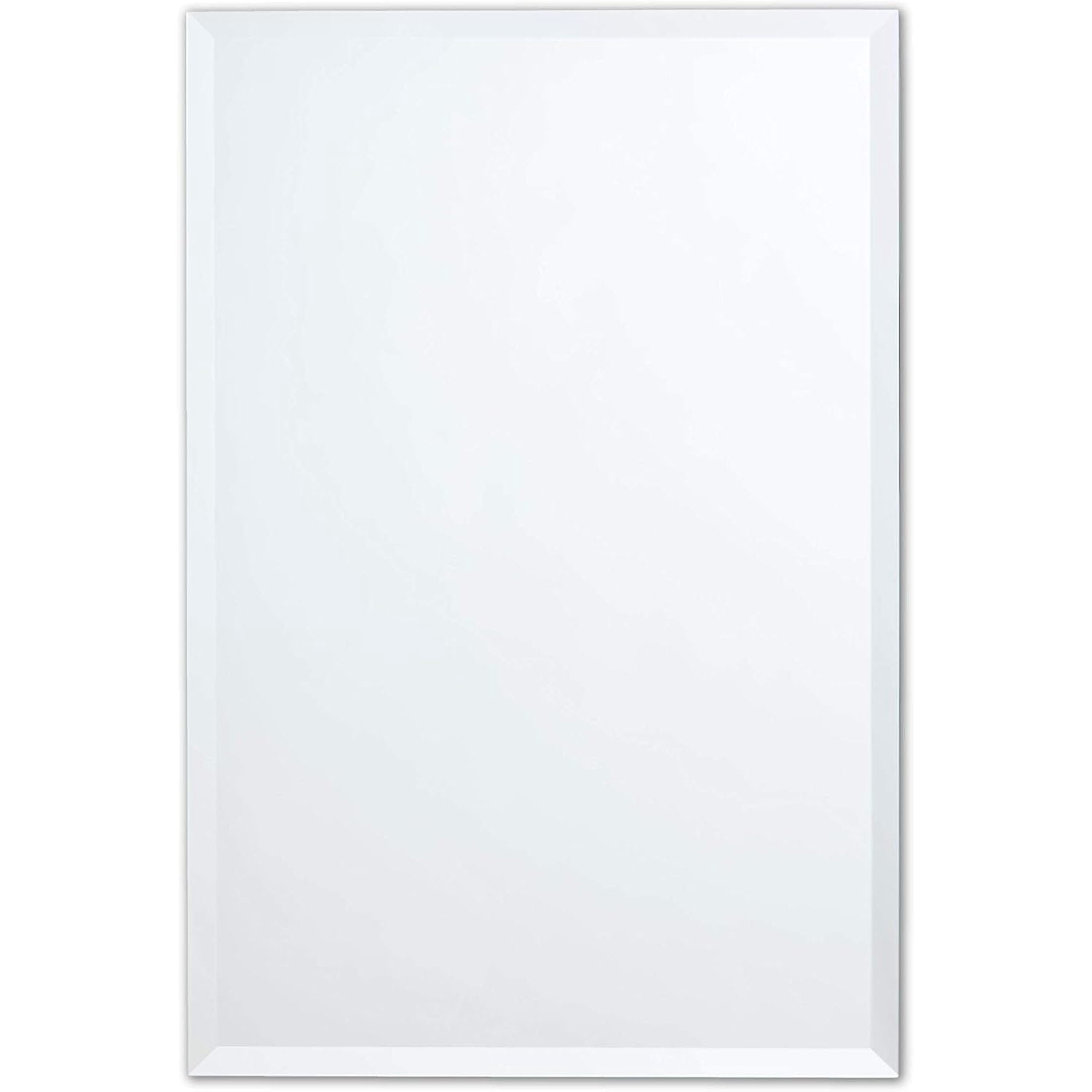 Better Bevel Frameless Rectangle Mirror | 24" x 30" Bathroom Wall Mirror w/Beveled Edge | Ultra ...