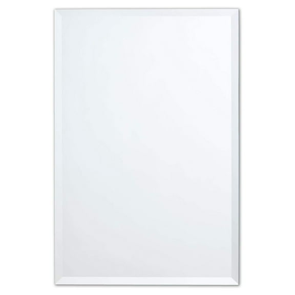 Better Bevel Frameless Rectangle Mirror | 30" x 36" Bathroom Wall Mirror w/Beveled Edge | Ultra-Flush Hanging System (Horizontal or Vertical)