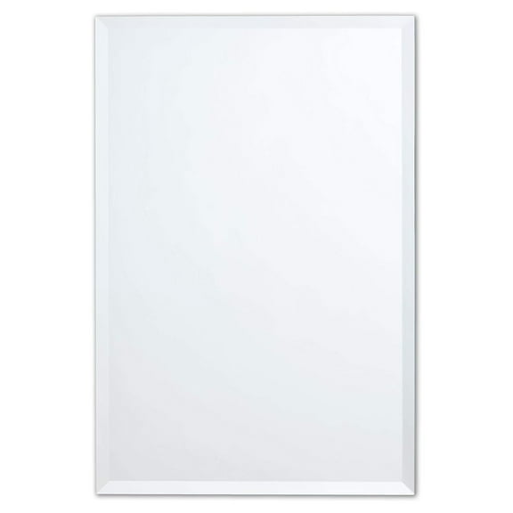 Better Bevel Frameless Rectangle Mirror | 30" x 36" Bathroom Wall Mirror w/Beveled Edge | Ultra-Flush Hanging System (Horizontal or Vertical)