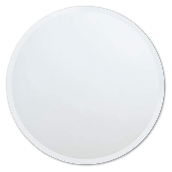 Better Bevel Frameless Round Mirror, 28" Diameter Circle Bathroom Wall Mirror w/Beveled Edge