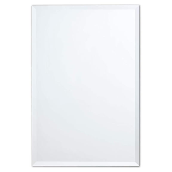 Better Bevel Frameless Square Mirror, 24" x 24" Bathroom Wall Mirror w/Beveled Edge