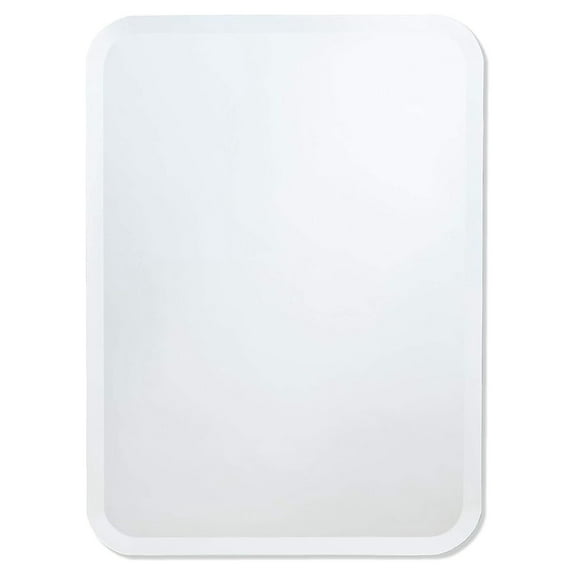 Better Bevel Mirror 22x30, Frameless Bathroom Wall Mirror with 1" Beveled Edge, Rounded Rectangle, Easy Install