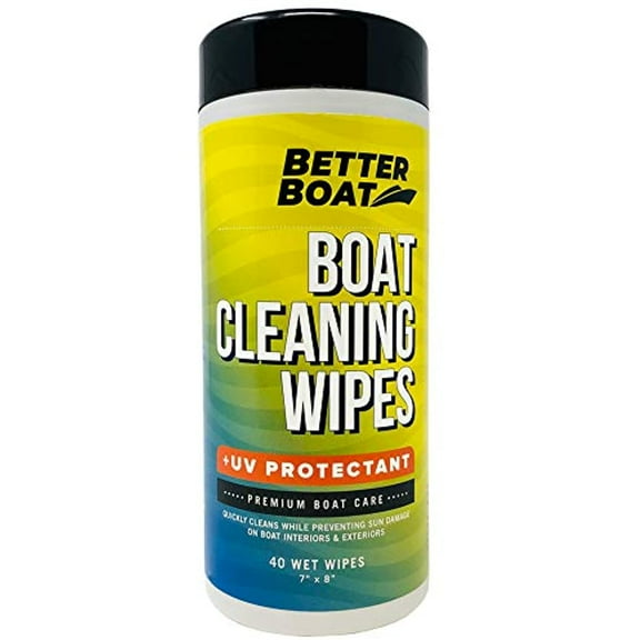 Better Boat Cleaner Wipes with UV Protection, Leather and Plastic (40 Count)