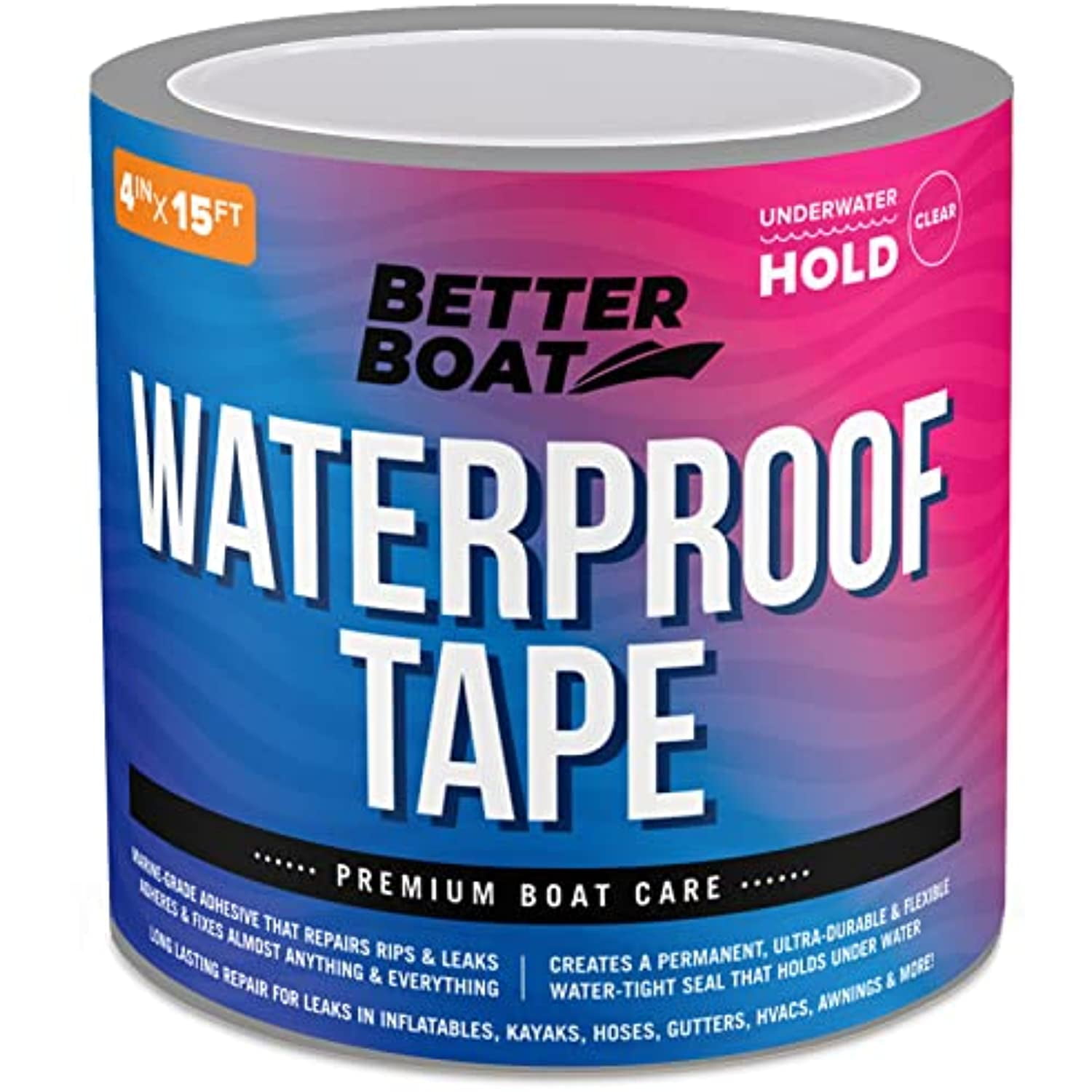 Better Boat Clear Waterproof Tape Thick Heavy Duty Tape Rubberized Sealing  Premium Marine Grade for Outdoor Use Seal and Repair Super Strong Tape