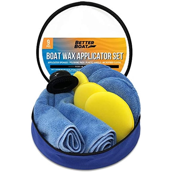 Better Boat Microfiber and Foam Wax Applicator Pad Set with Grip Handle