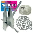 thumbnail image 1 of Better Boat Silver Steel 8.5 lbs Fluke Anchor with Chain and Rope Set, 1 of 6