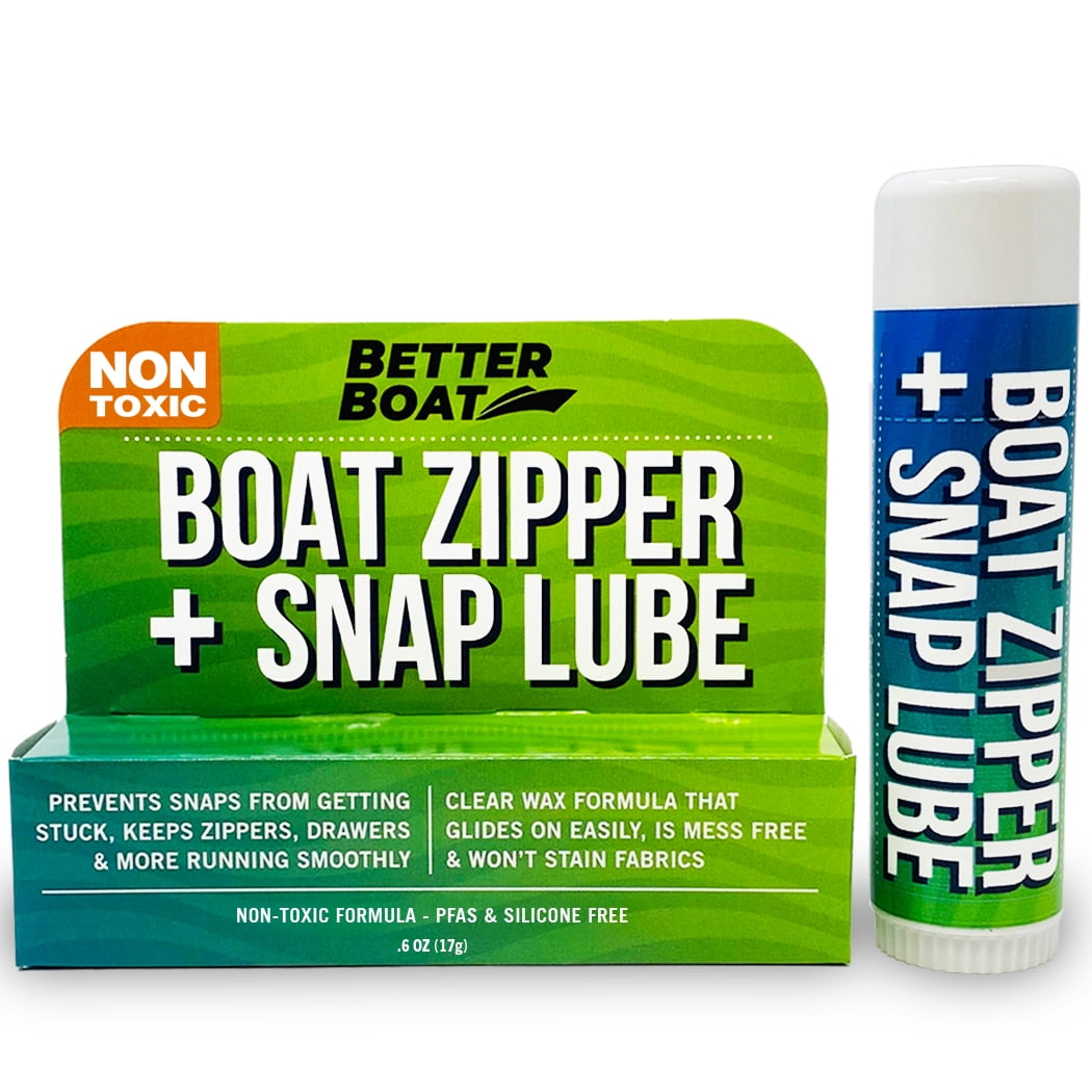 Better Boat Zipper Lubricant and Zip Wax Marine Grade Lube Stick for Boats,  Canvas, Coolers, Wetsuits, No Mess