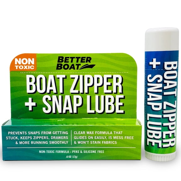 Better Boat Zipper Lubricant and Zip Wax Marine Grade Lube Stick for Boats, Canvas, Coolers, Wetsuits, No Mess