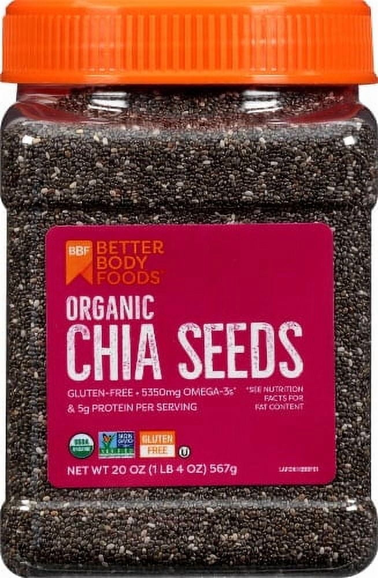 Better Body Foods Organic Chia Seeds -- 20 oz Pack of 2