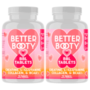 Better Booty Creatine Complex Tablets for Women, Premium Creatina Monohydrate, Glute Builder Supplement, 45ct 2-Pack
