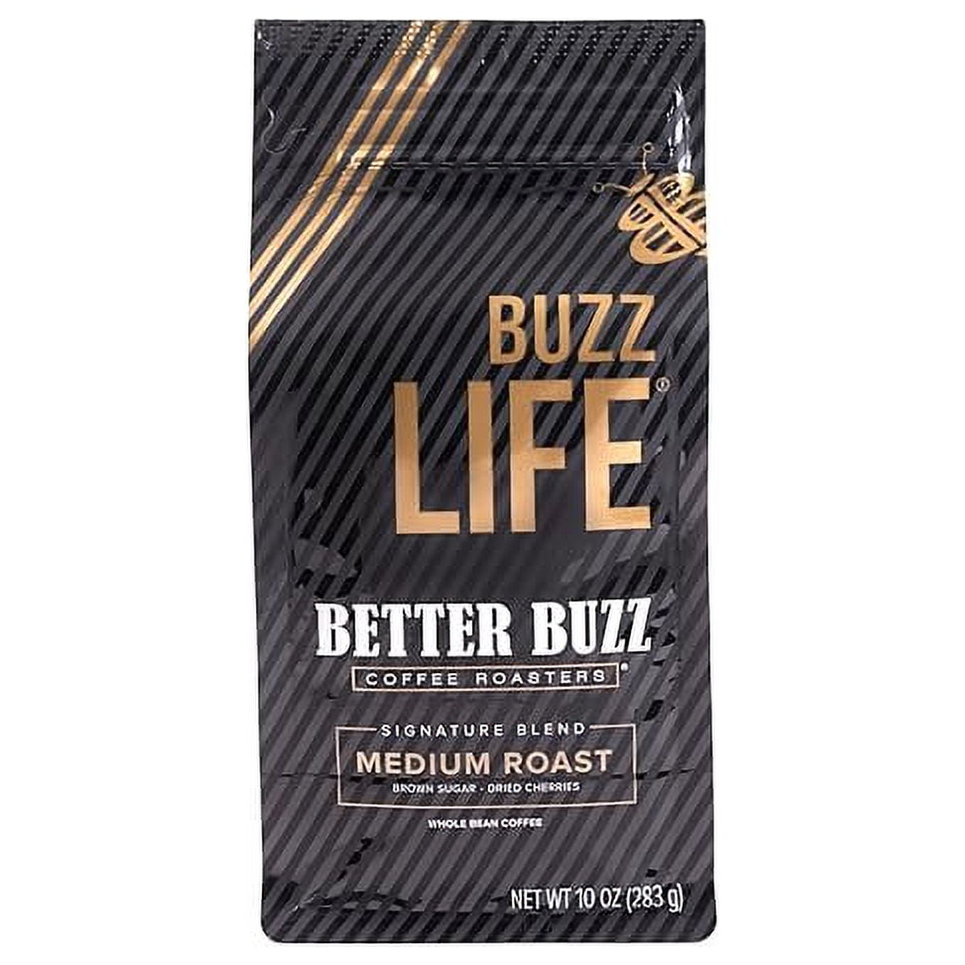 Better Buzz Life Blend Medium Roast Whole Bean Coffee (Buzz Life) 10oz