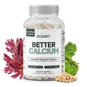 Organics Ocean Better Calcium Supplement   Red Algae Calcium with Vitamin D3 & K2   60 Capsules   Bone & Joint Support