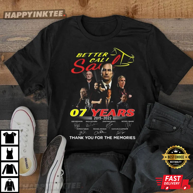 Better Call Saul 07 Years 2015 2022 Signatures Thank You TShirt