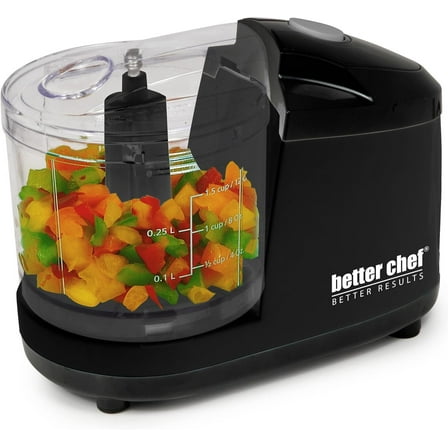 Better Chef 1.5 Cup Safety Lock Compact Chopper in Black