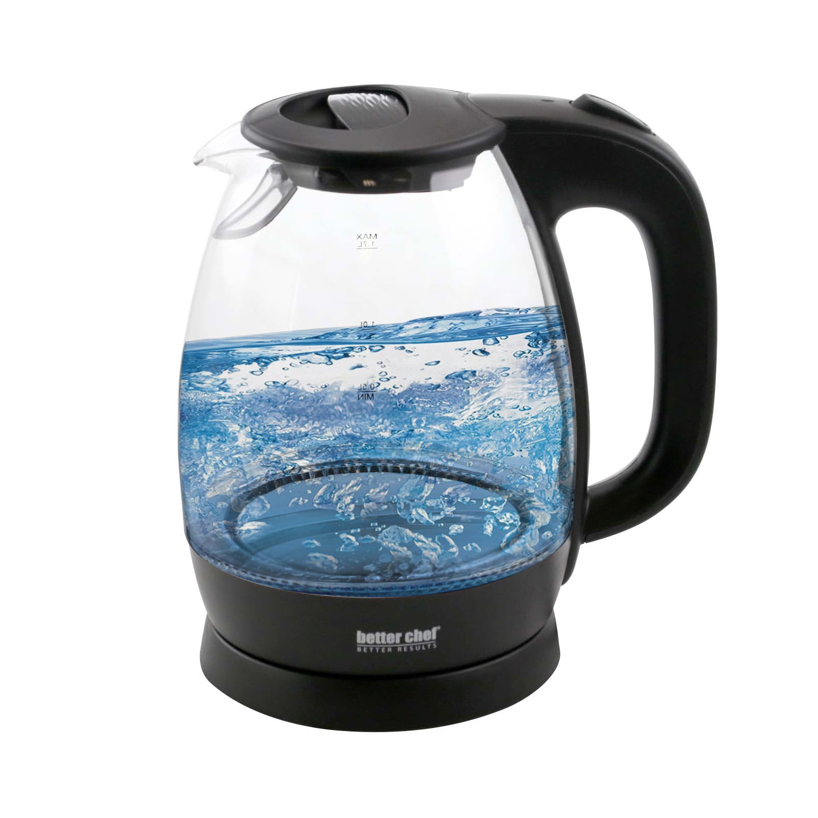 Better Chef 1.7L Cordless Glass and Stainless Steel Electric Kettle