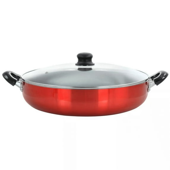 Better Chef 16 Inch Aluminum Non-Stick Deep Fryer Red Model DF1602R Glass Lid
