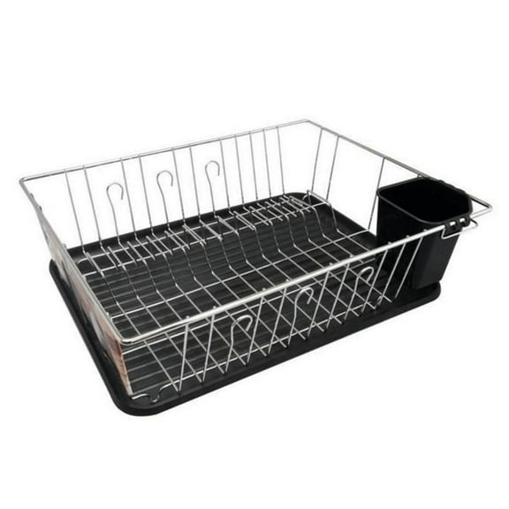Better Chef 16 Inch Chrome Plated Metal Dish Rack with Drain Tray DR-1603