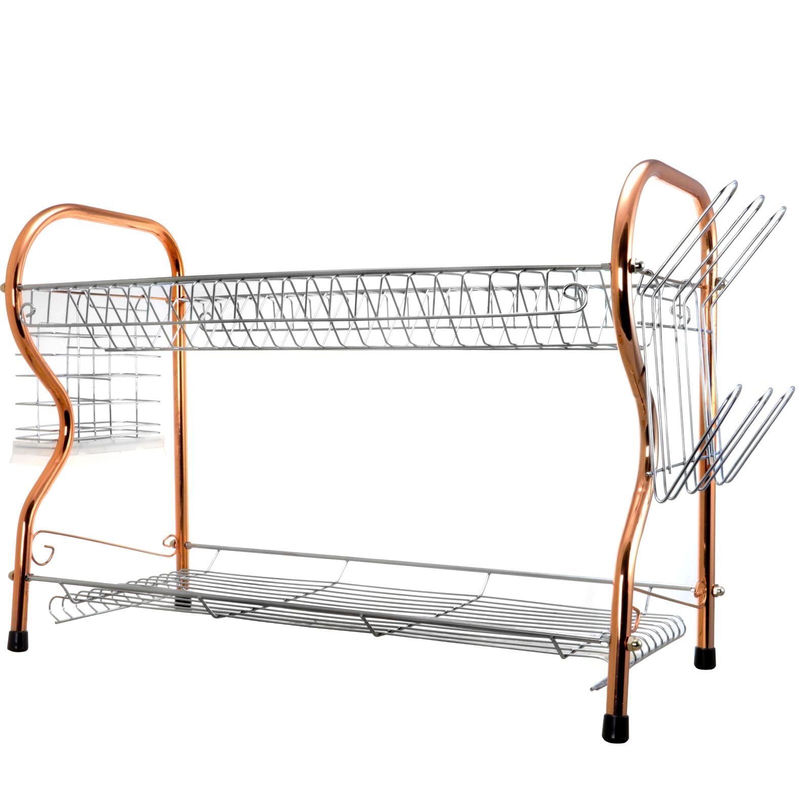 Better Chef 2-Tier 16 in. Chrome Plated Dish Rack in Copper - Walmart.com