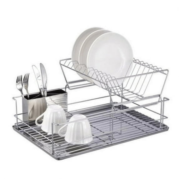 Better Chef 22 Inch Chrome 2 Tier Dish Rack Model DR-2201 with Cutlery Holder