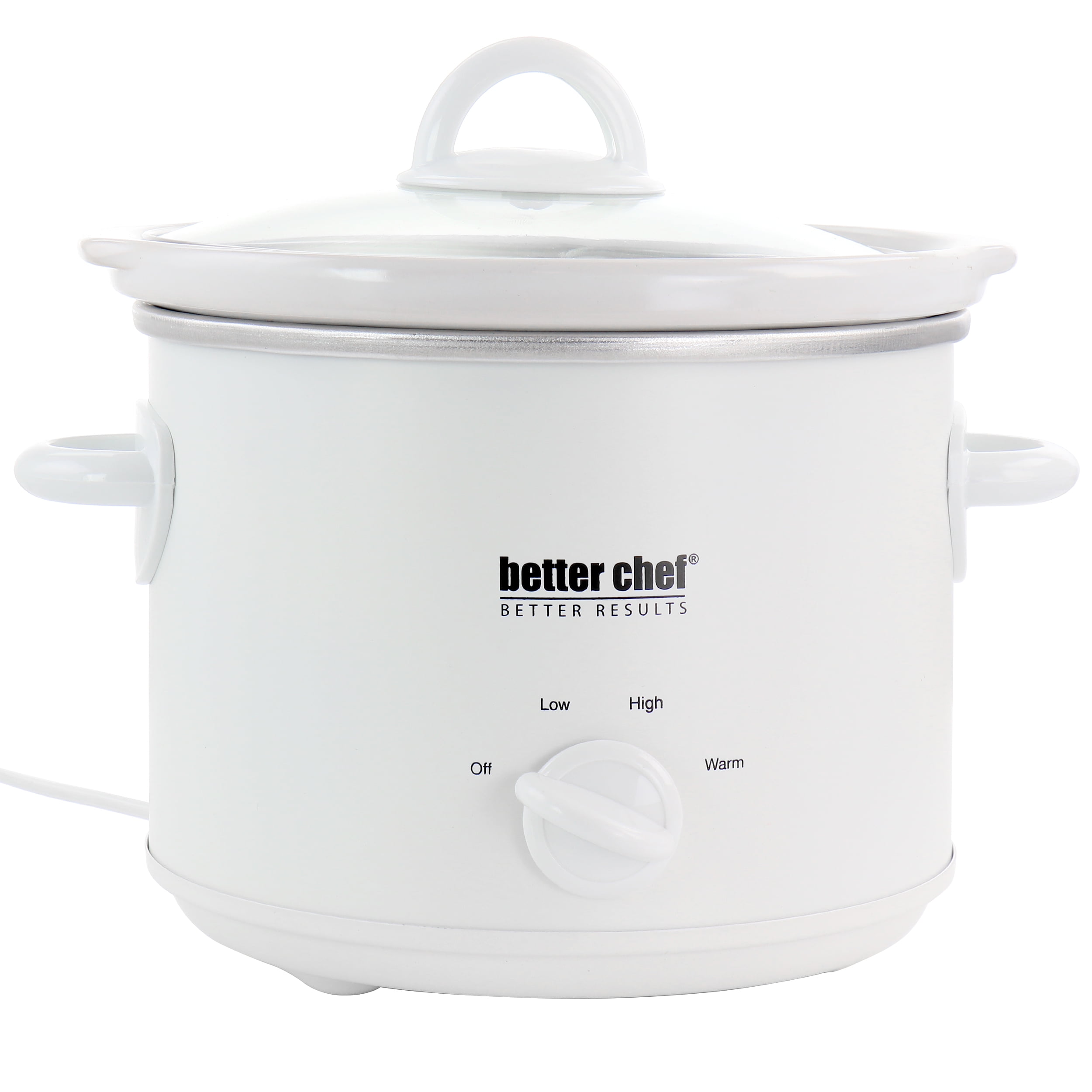 Better Chef 3 Qt. Round Slow Cooker with Removable Stoneware Crock in White