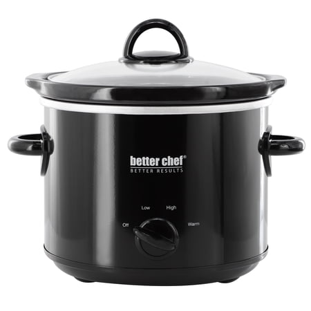 Better Chef 3 Quart Slow Cooker with Removable Stoneware Crock in Black