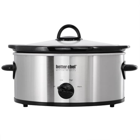 Better Chef 3-Quart Slow Cooker with Removable Stoneware Crock in Silver