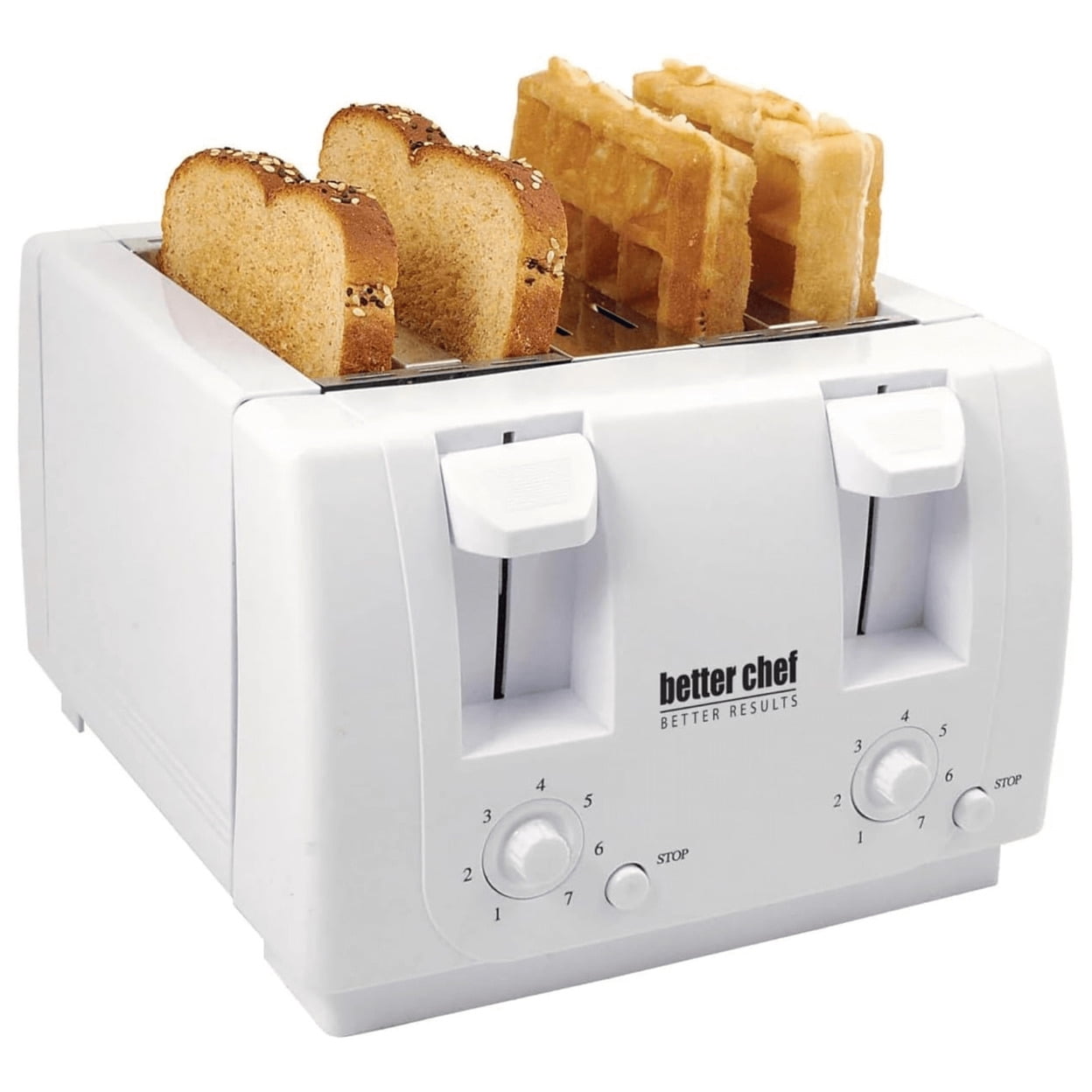 Better Chef 4Slot Bagel Toaster with Cancel Button in White
