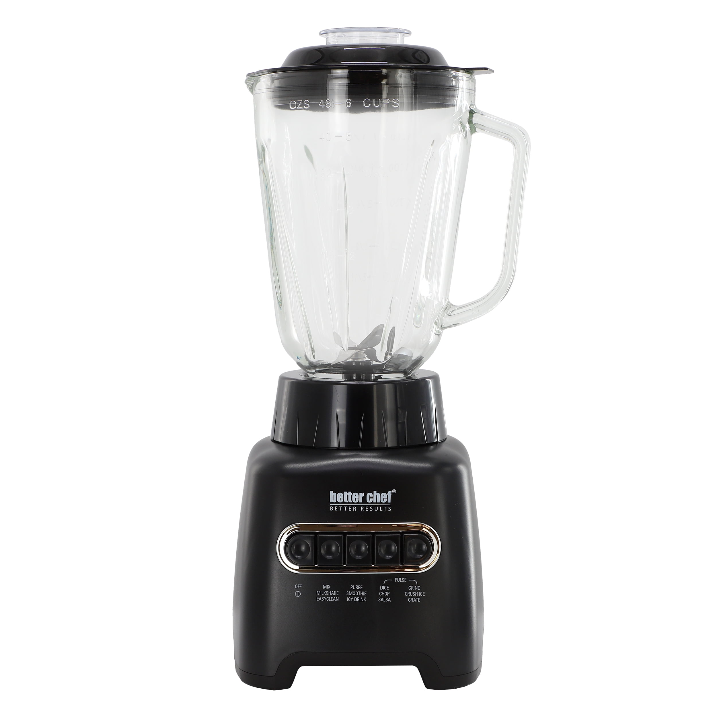 Better Chef 500-Watt Glass Jar 12 Preset Function Blender in Black