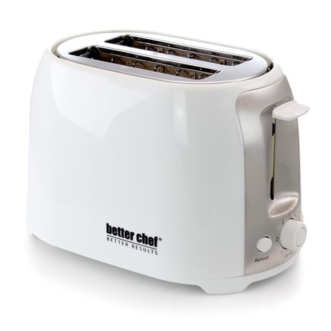 White Stainless Steel Wide Slot Cool Touch Toaster