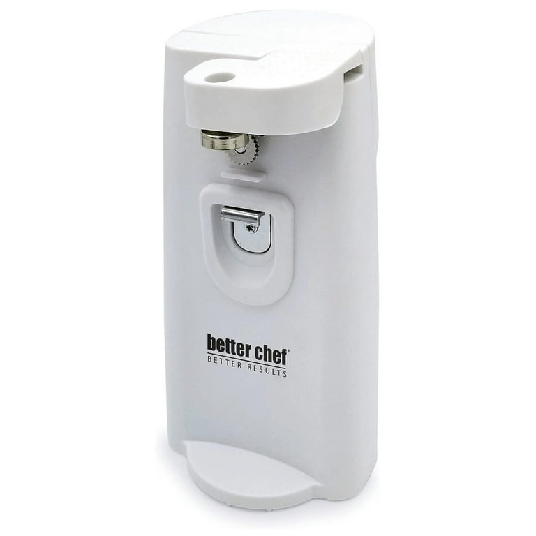 Better Chef Deluxe Electric Can Opener with Built in Knife Sharpener and Bottle Opener in White