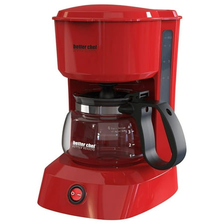 Better Chef Red 4-Cup Drip Coffee Maker