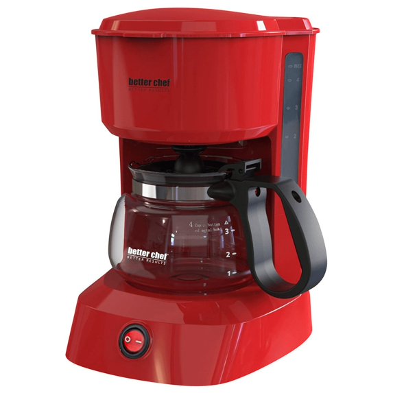 Better Chef Red 4-Cup Drip Coffee Maker