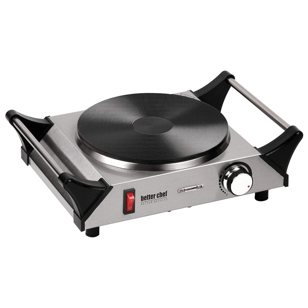 Better Chef Stainless Steel Single Electric Burner with Safety Handles