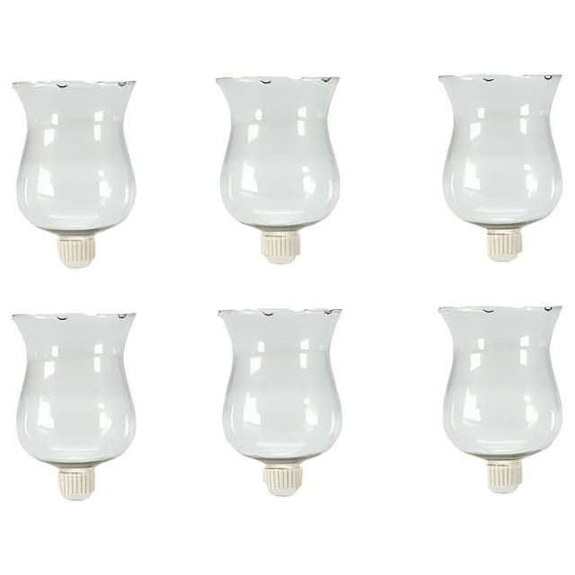 Better Crafts Large Clear Glass Votive Candle Holder Cups with Rubber Peg Bottoms, Set of 6