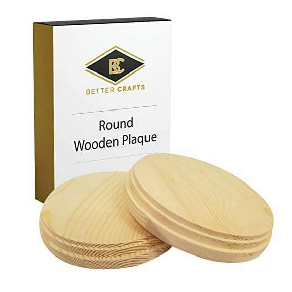 Better Crafts Round Wooden Plaque, Perfect as a Wood Base for Craft Projects! 4 Inch (Pack of 2)