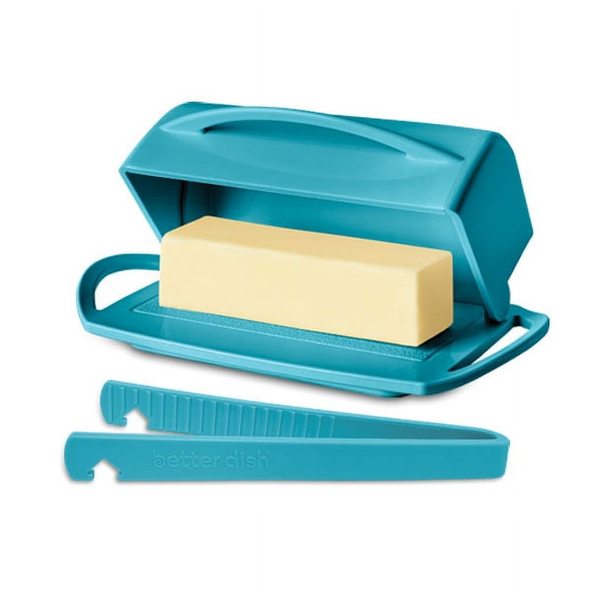 Better Dish Butter Dish & Toster Tongs, Aqua