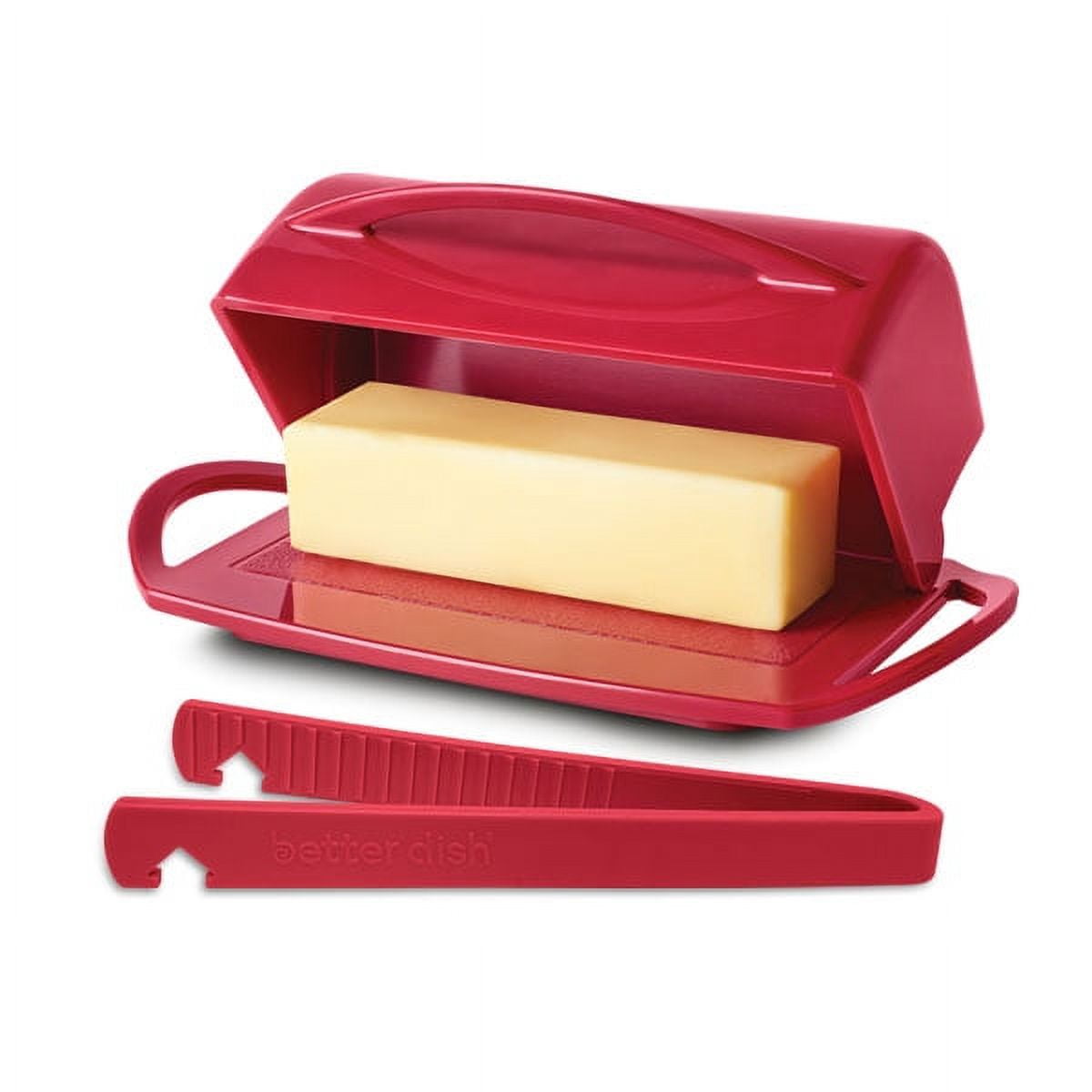 Better Dish Butter Dish & Toster Tongs, Red