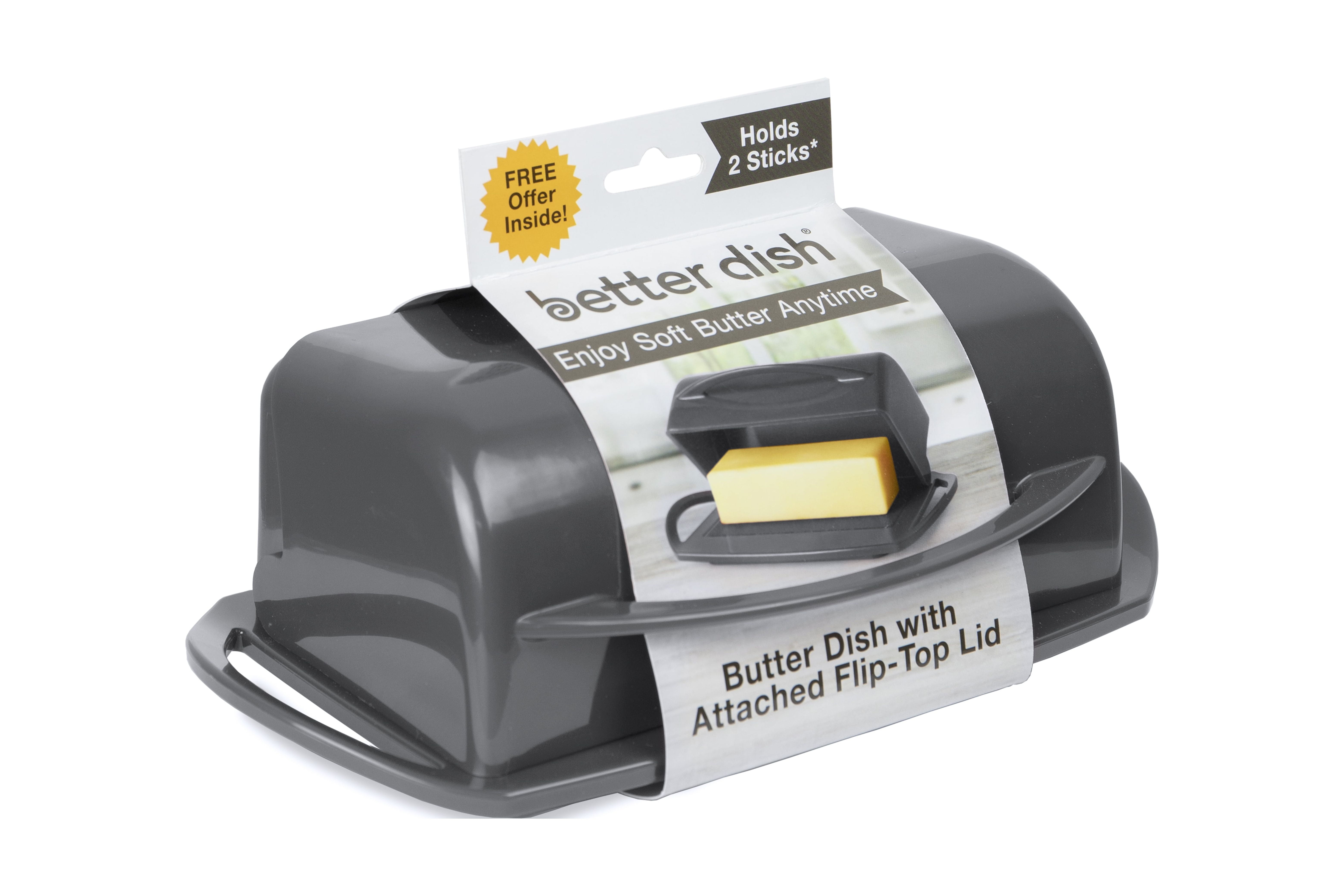 Better Dish Butter Dish with Flip Top lid, Gray